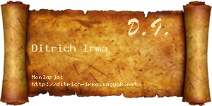 Ditrich Irma névjegykártya
