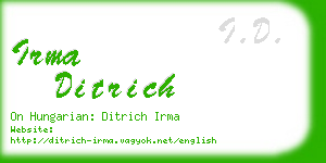 irma ditrich business card